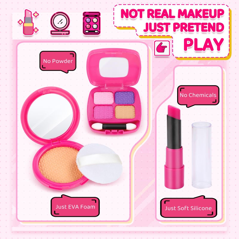 INNOCHEER Little Girls Purse  Kids Toy Purse with Pretend Makeup  Play Purse for Little Girls  Pretend Play Toddler Purse  Birthday Christmas Princess Gifts Toys for Girls 3 4 5 6 7 8 Year Old - Image 5